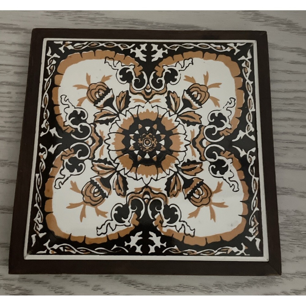 Vtg Two Sided Glossy‎ Porcelain Mexican Tiles Decor